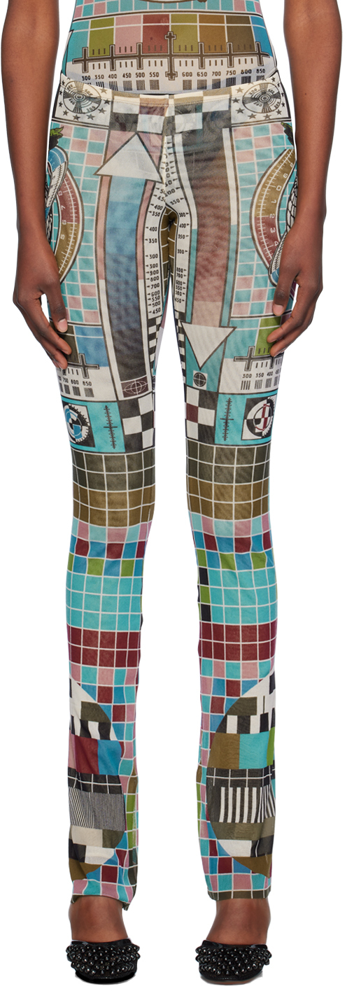 Shop Jean Paul Gaultier Multicolor Printed Mire Lounge Pants In 5090-blue/multicolor