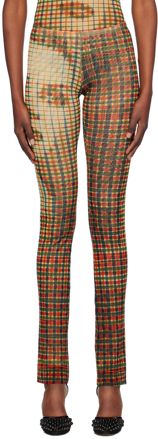 Shop Jean Paul Gaultier Multicolor Check Lounge Pants In 95105030-sepia/yello