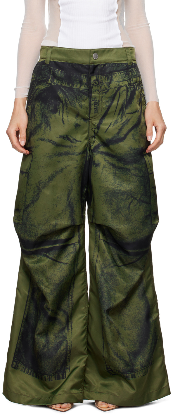 Jean Paul Gaultier: Khaki 'The Trompe-L'œil' Cargo Pants | SSENSE