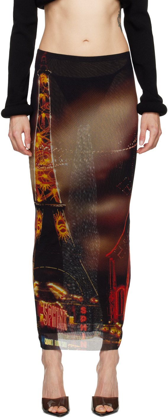 Shop Jean Paul Gaultier Black & Red 'the Pigalle' Maxi Skirt In 00301550-black/red/o