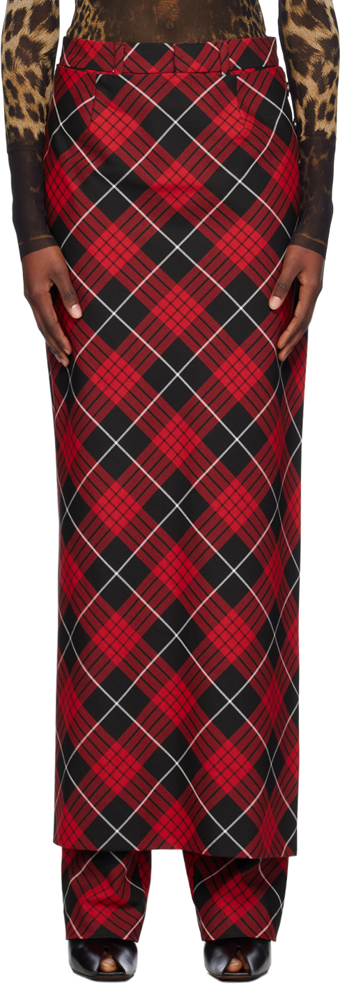 Shop Jean Paul Gaultier Red Tartan Trousers In 300001-red/black/whi