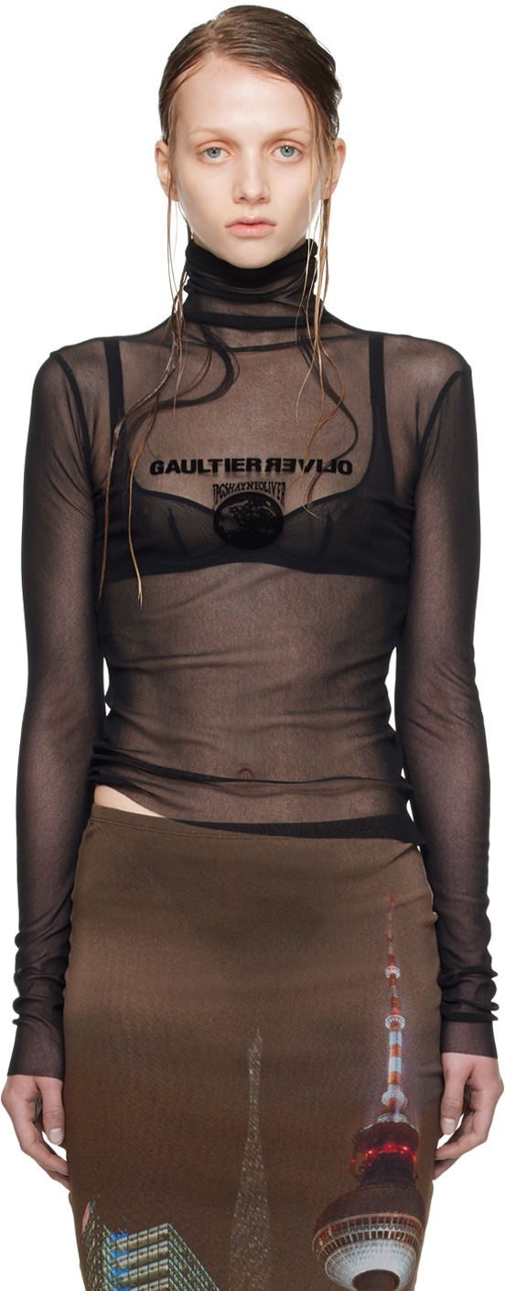 Shop Jean Paul Gaultier Black Shayne Oliver Edition Turtleneck In 0000 Black/black