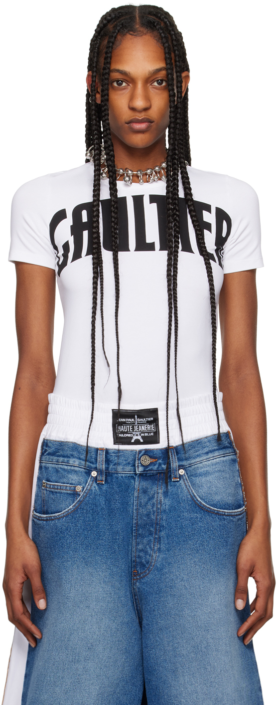 White 'The Gaultier' T-Shirt by Jean Paul Gaultier on Sale White 'The Gaultier' T-Shirt by Jean Paul Gaultier on Sale