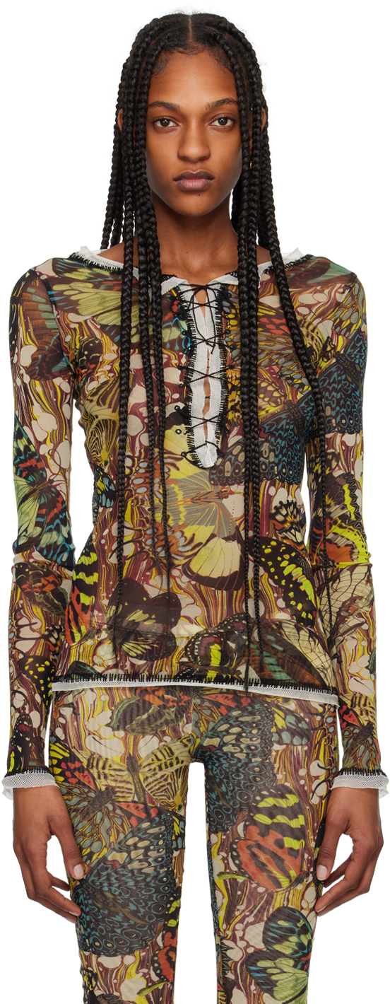 Multicolor 'The Butterly' Long Sleeve T-Shirt by Jean Paul