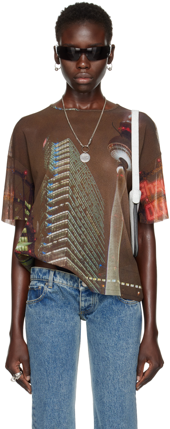 Shop Jean Paul Gaultier Brown Shayne Oliver Edition T-shirt In 60405030 Brown/green