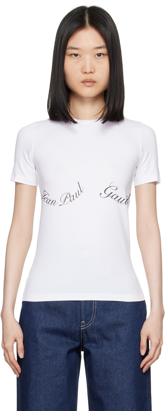 Shop Jean Paul Gaultier White 'the ' T-shirt In 0100 White/black