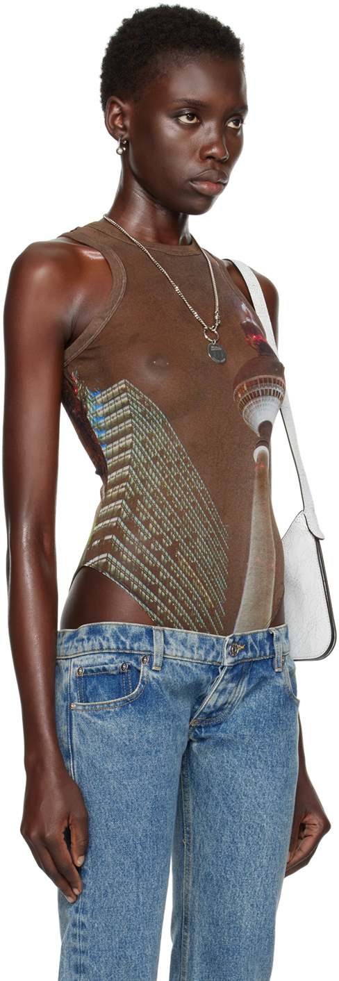 JEAN PAUL GAULTIER BROWN SHAYNE OLIVER EDITION BODYSUIT