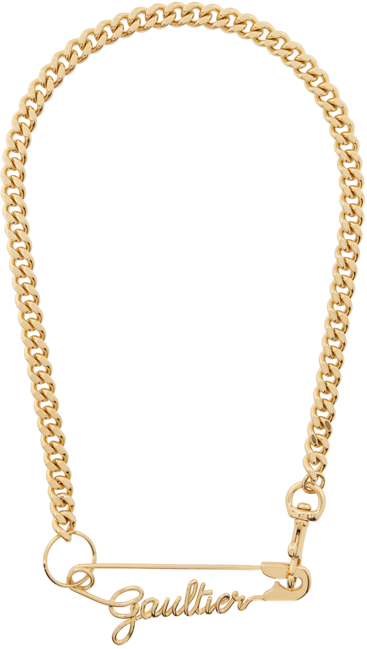 Jean Paul Gaultier Gold 'the Gaultier Safety Pin' Necklace In 92-gold