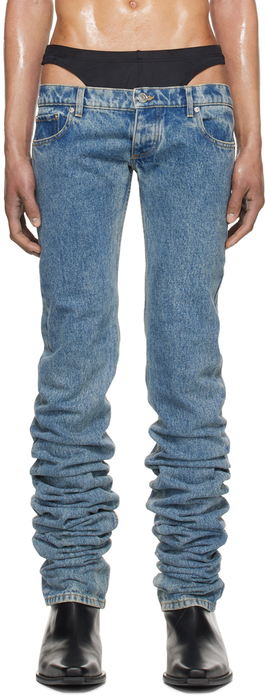 Shop Jean Paul Gaultier Blue Shayne Oliver Edition Jeans In 56-lightblue