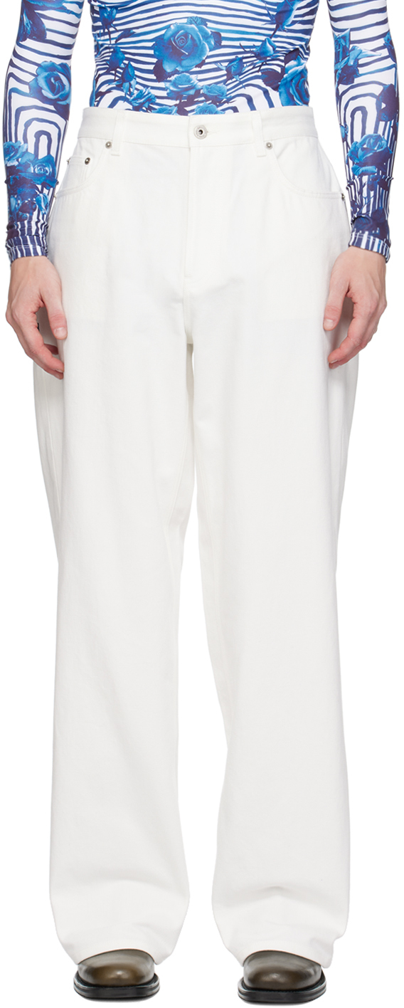 White 'The Marinière' Jeans by Jean Paul Gaultier on Sale