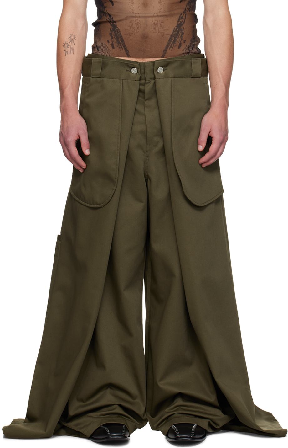 Khaki Shayne Oliver Edition 'The Wrap' Trousers