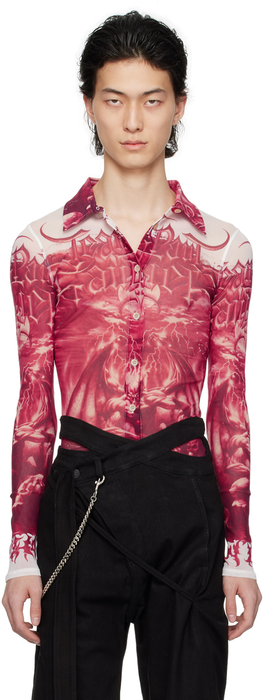 Jean Paul Gaultier: Red & White 'The Diablo' Shirt | SSENSE