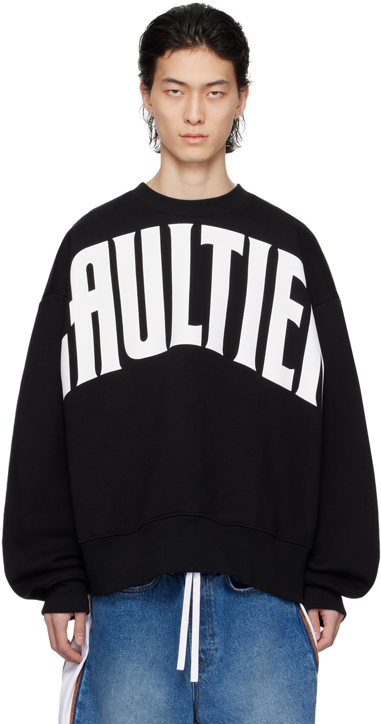 Shop Jean Paul Gaultier Black 'the Gaultier' Sweatshirt In 0001-black/white