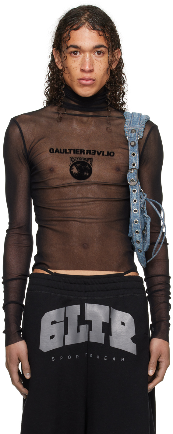 Shop Jean Paul Gaultier Black Shayne Oliver Edition Turtleneck In 0000-black/black