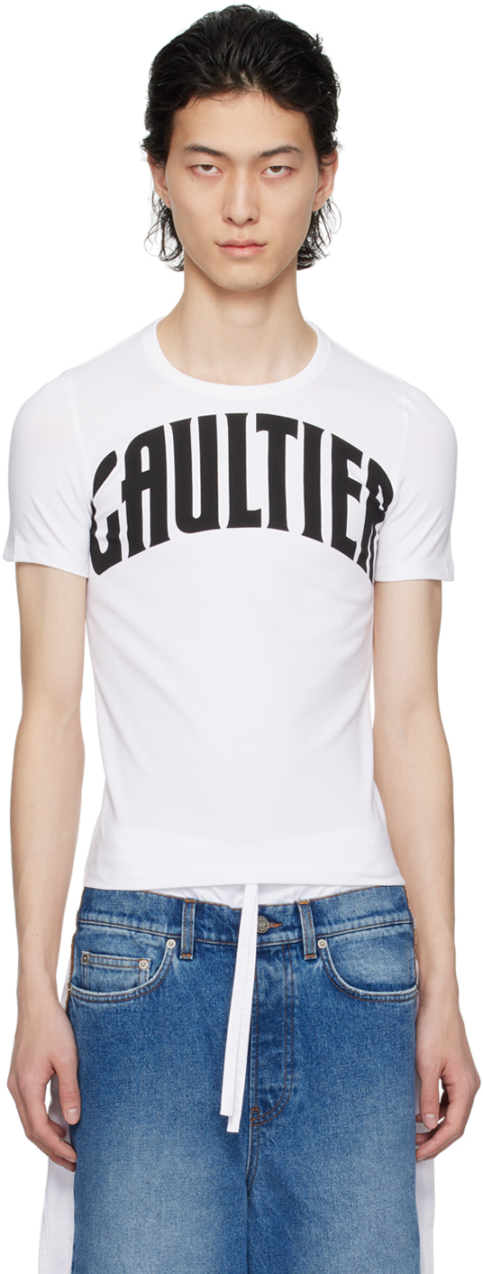 Shop Jean Paul Gaultier White 'the Gaultier' T-shirt In 0100-white/black