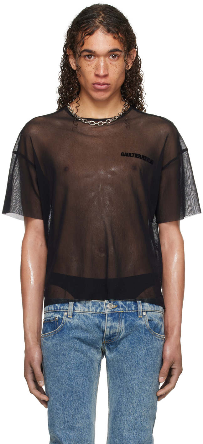 Shop Jean Paul Gaultier Black Shayne Oliver Edition T-shirt In 0000-black/black