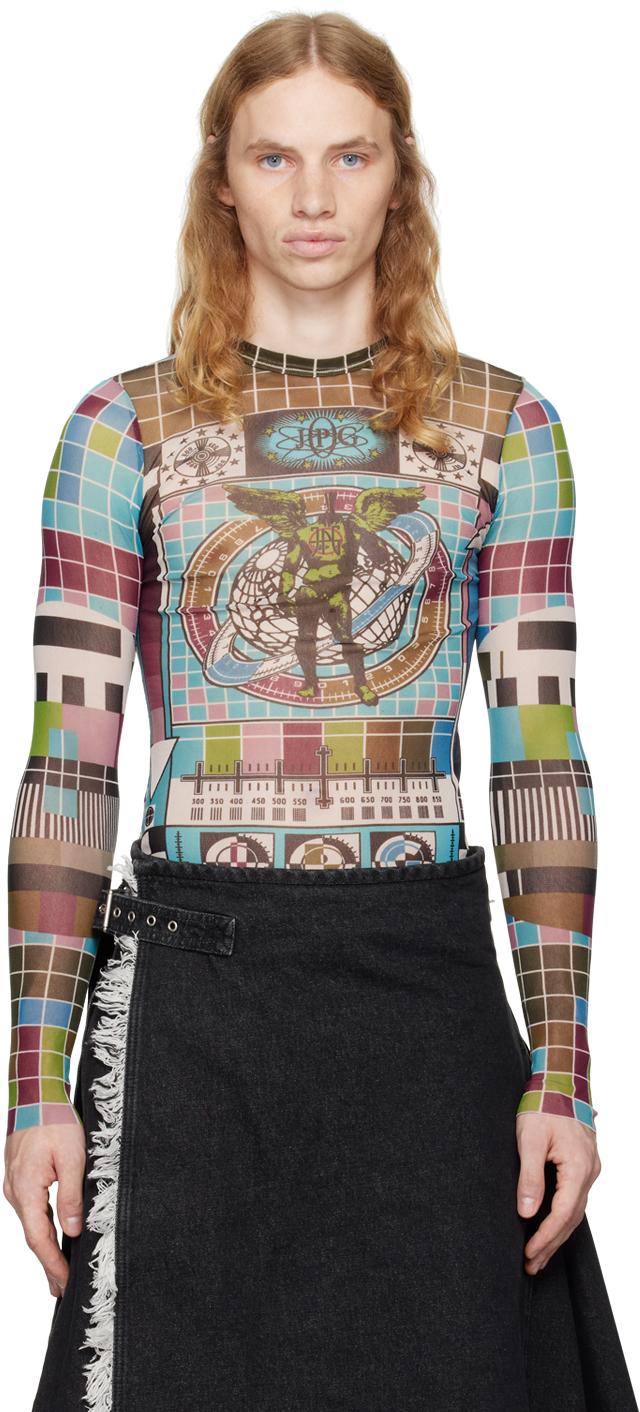 【関税込み】Jean Paul Gaultier ブルー The Mire トップス Blue 'The Mire' T-shirt by Jean Paul Gaultier on Sale