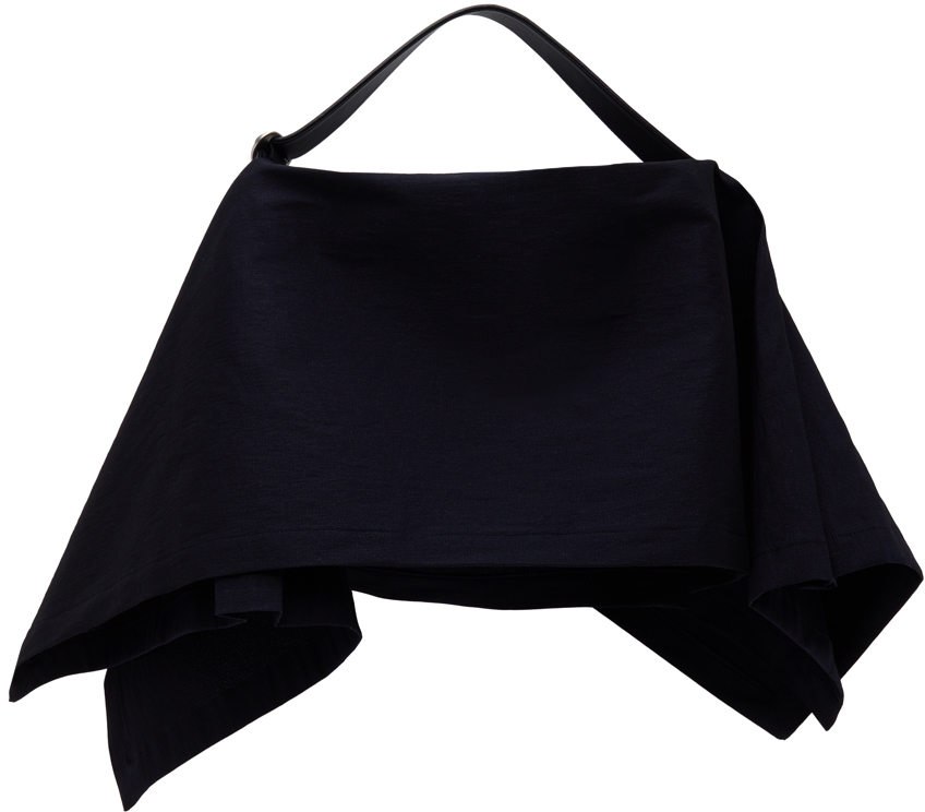 Navy Enclothe Square Bag by ISSEY MIYAKE on Sale