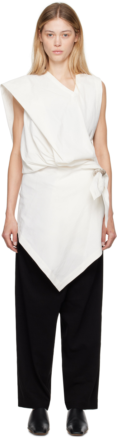 Shop Issey Miyake White Enclothe Blouse In 05 Frost White