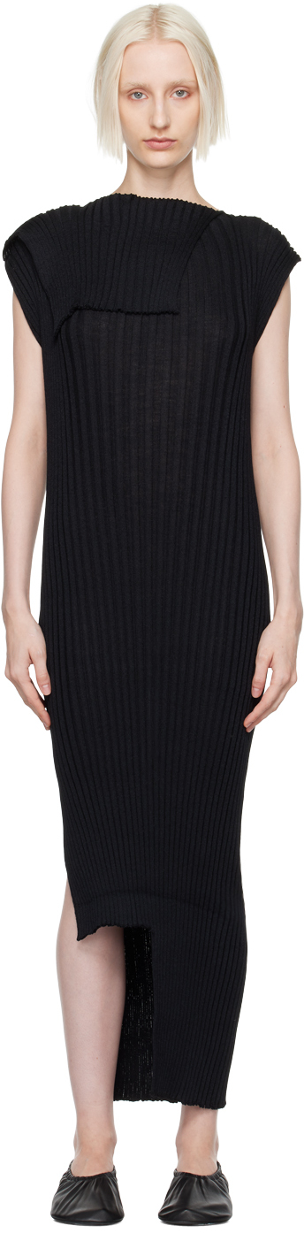 Issey Miyake Black Sparkling Midi Dress In 15 Black