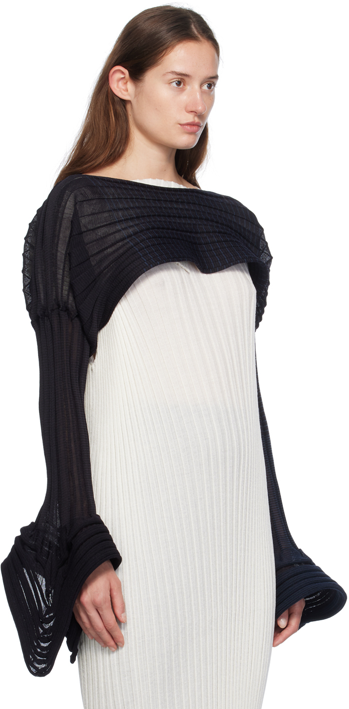 Shop Issey Miyake Black & Navy Asagao Cardigan In 17 Black Hued