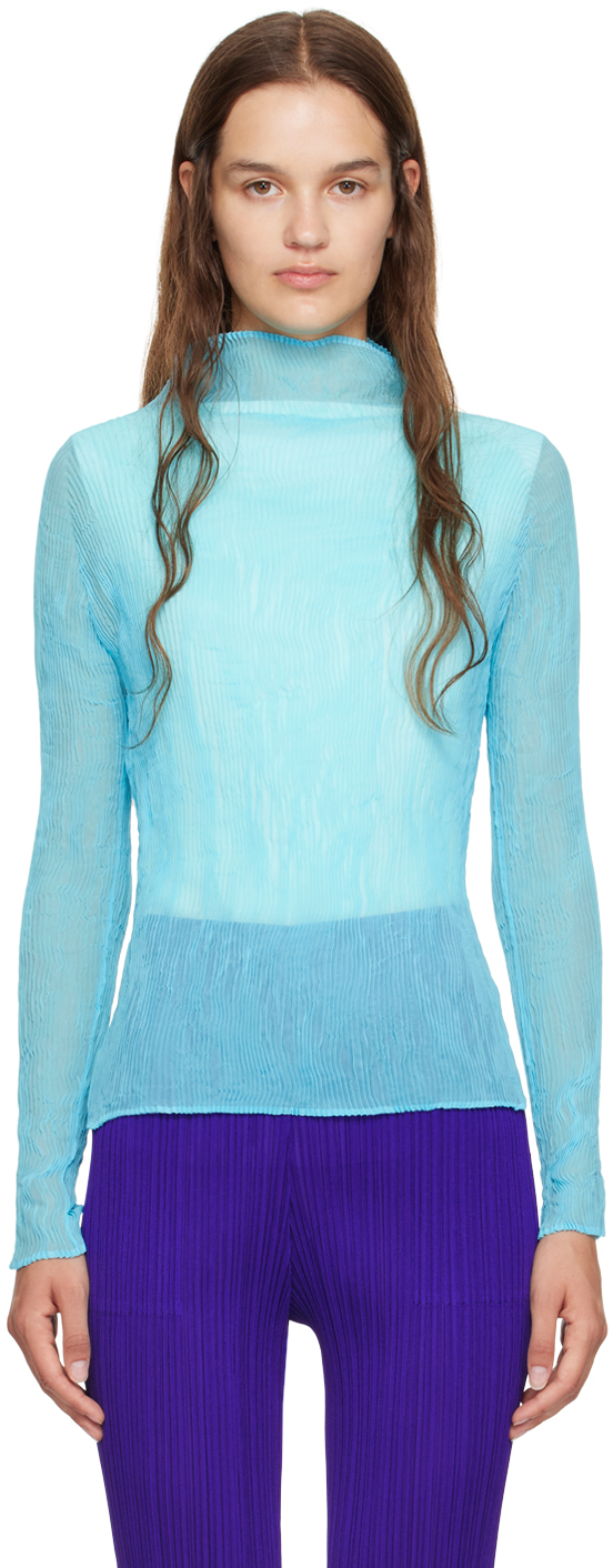 Shop Issey Miyake Blue Twist 1 Top In 70 Sky Blue