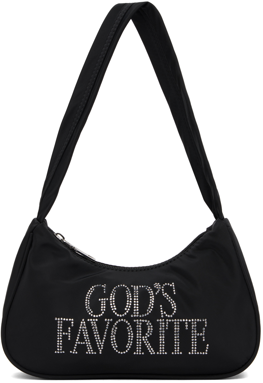 Black 'God's Favorite' Rhinestone Bag