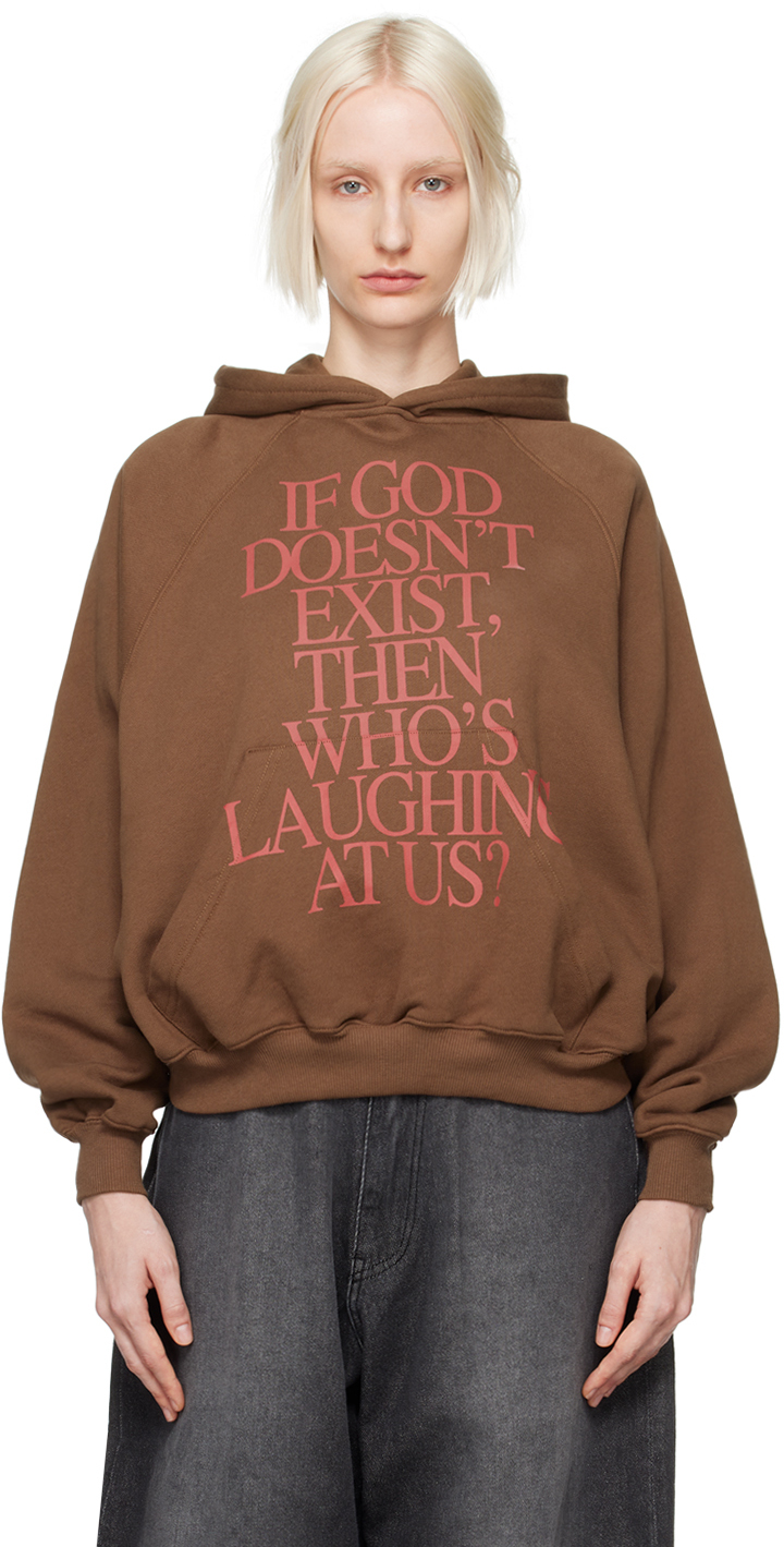 Shop Praying Brown 'who's Laughing' Hoodie