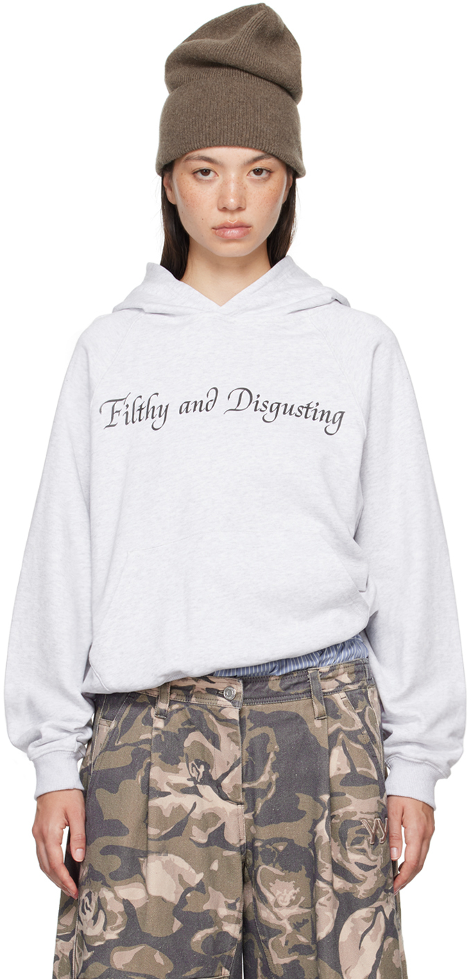 Shop Praying Gray 'filthy' Hoodie In Grey