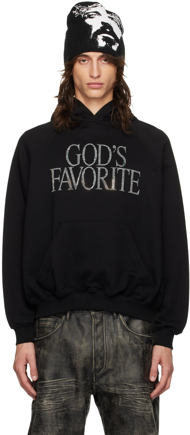 Shop Praying Black 'god's Favorite' Rhinestone Hoodie