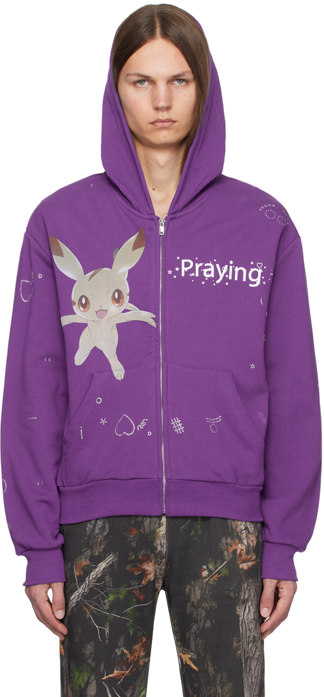 Shop Praying Purple Pocket Creature Hoodie