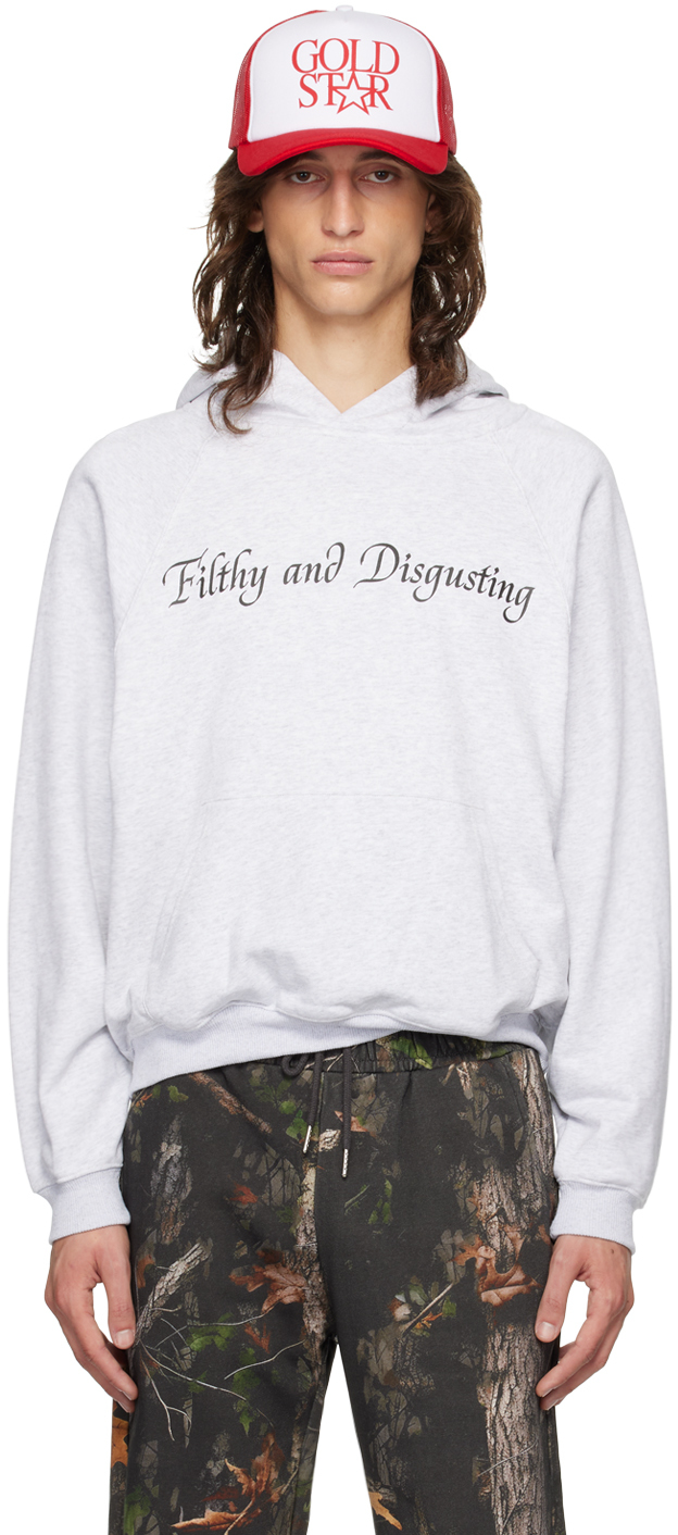 Shop Praying Gray 'filthy' Hoodie In Grey