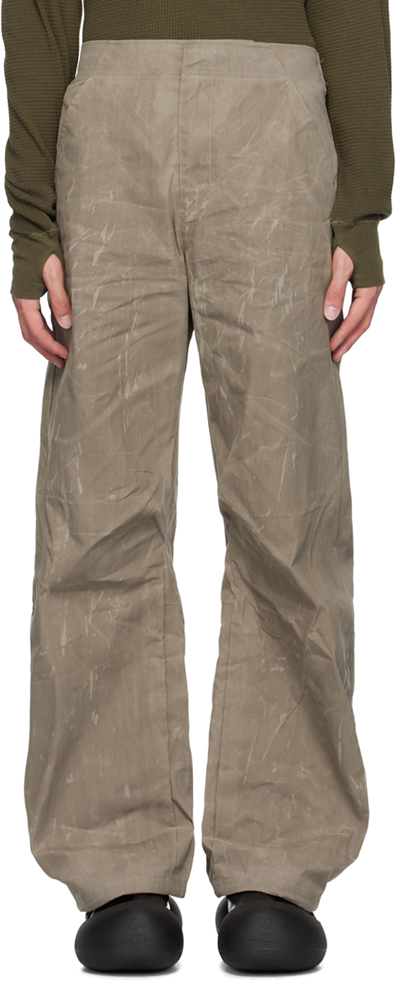 Shop Seventh Taupe Bow Tech Pants In Ash Brown