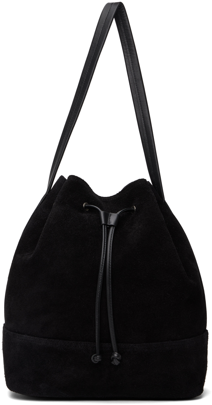 Black Suede Bucket Bag