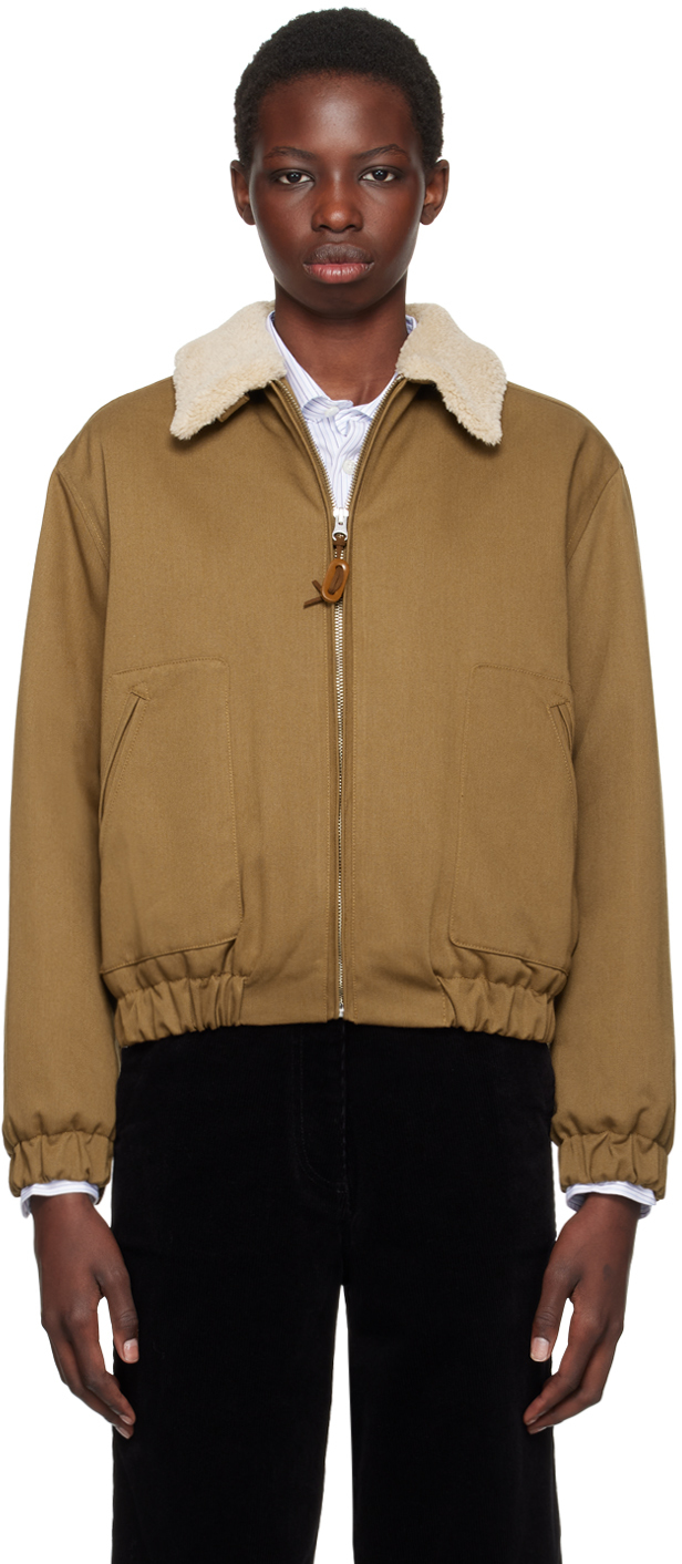 Shop Nothing Written Tan Jason Bomber Jacket In Brown