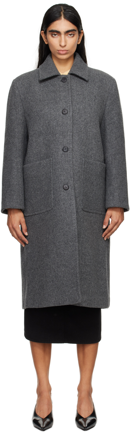 Gray Rohmer Long Wool Coat