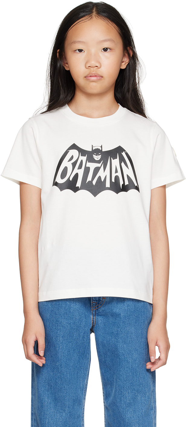 Kids Off-White Printed Batman Logo T-Shirt by Moncler Enfant