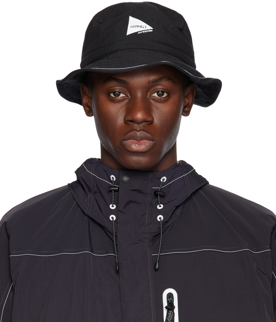 And Wander Black Gramicci Edition Nyco Bucket Hat