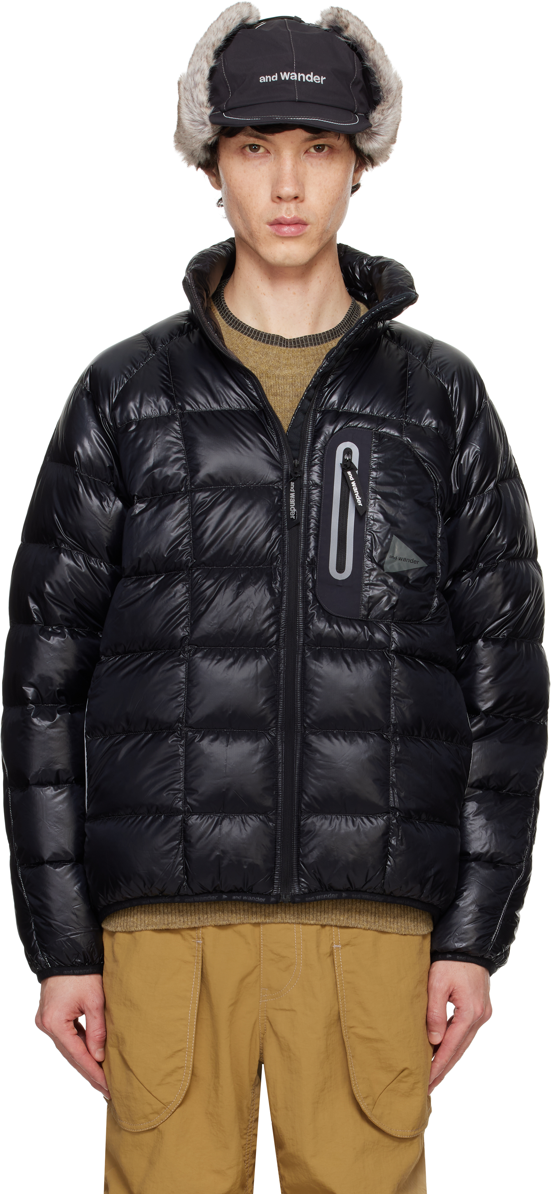 Brown Diamond Stitch Down Jacket