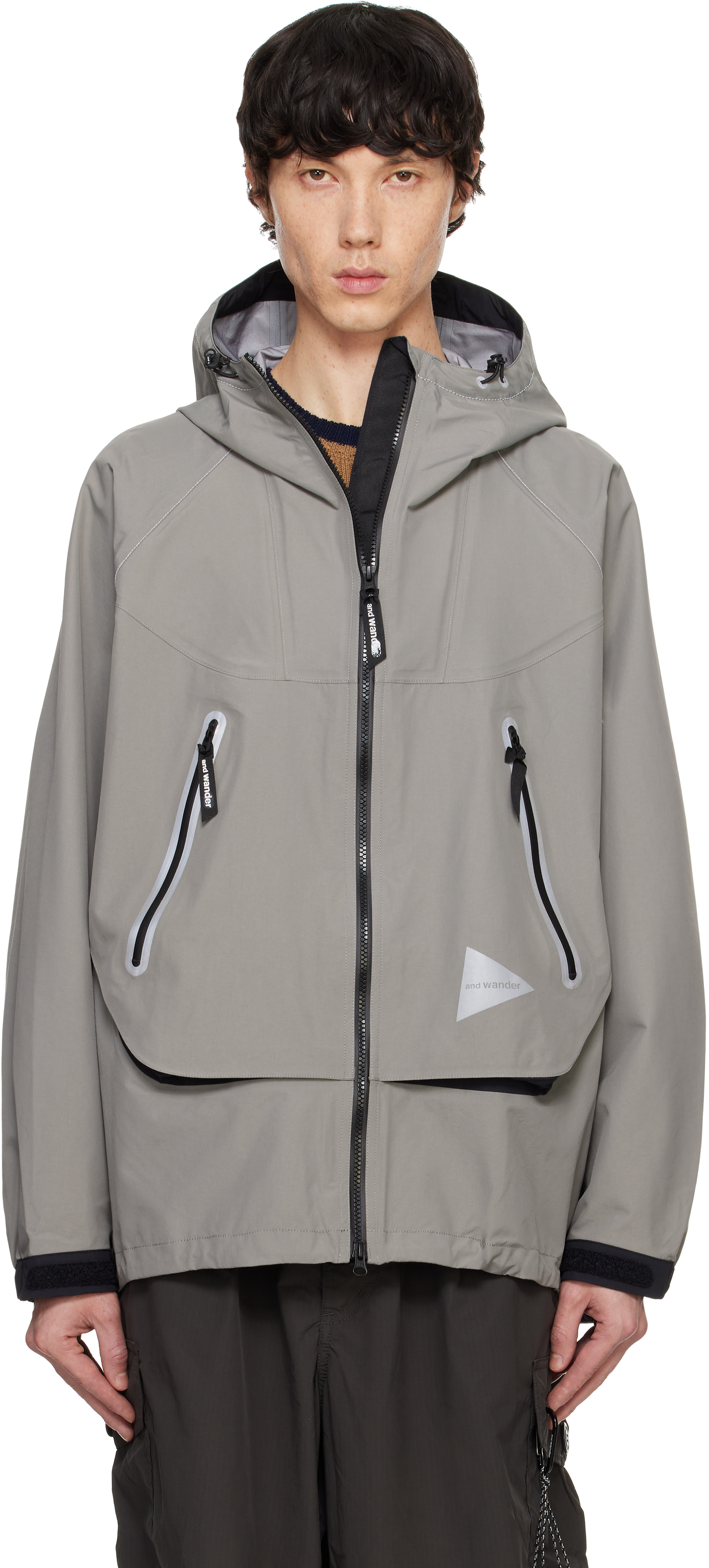 Gray Loose Fitting Rain Jacket