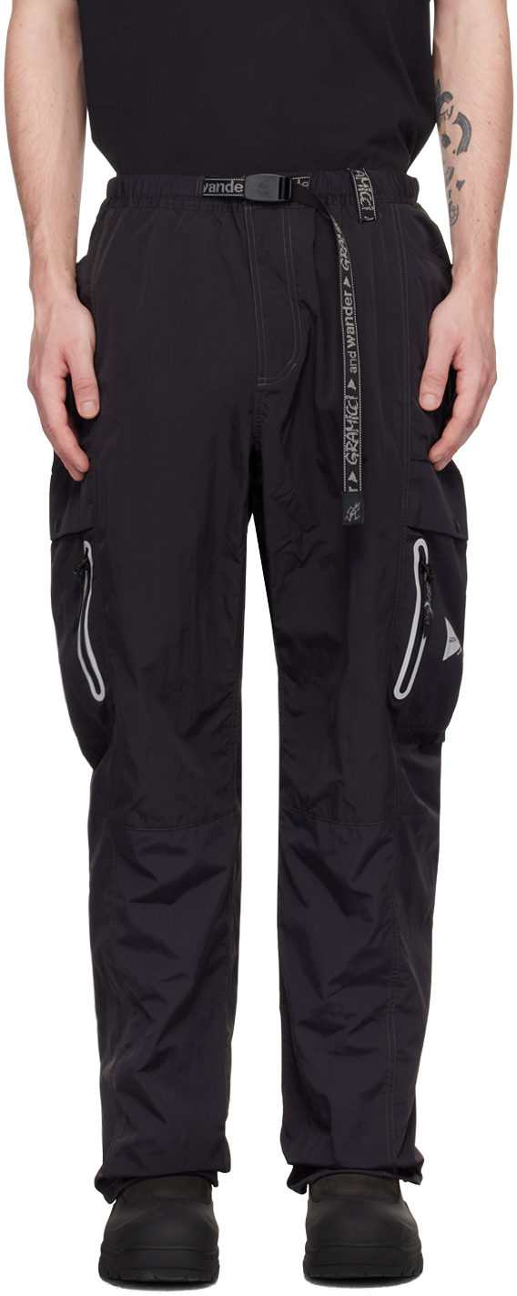 And Wander Black Gramicci Edition Cargo Trousers