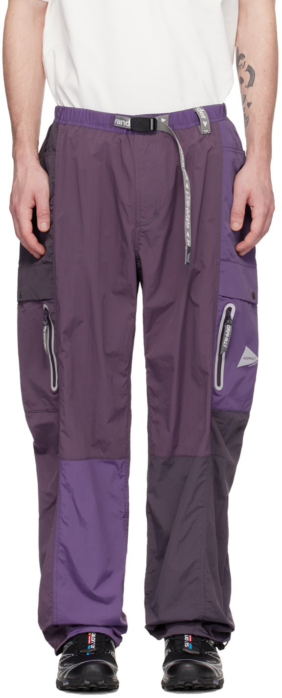 And Wander Purple Gramicci Edition Cargo Trousers In Multi Purple
