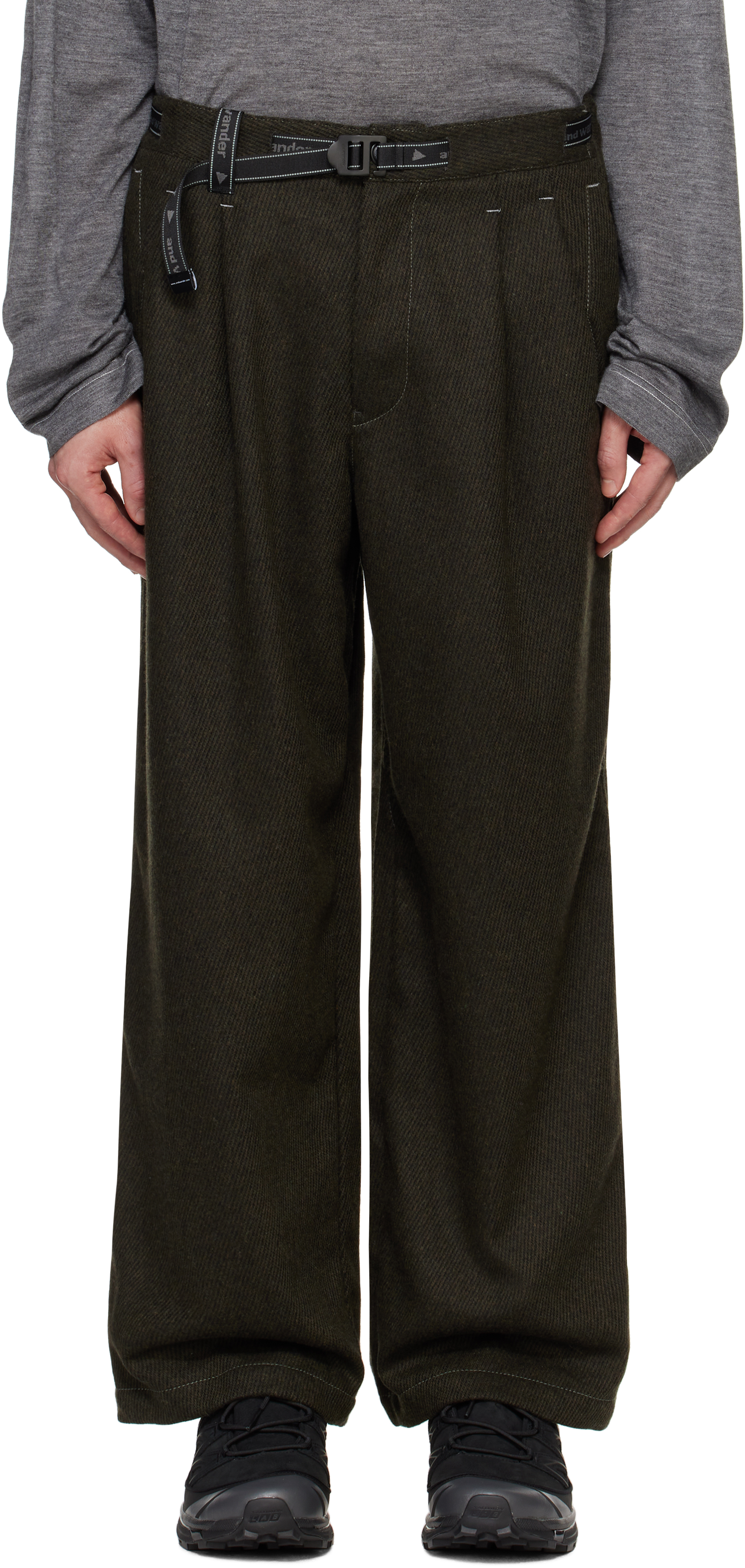 AND WANDER BLACK OVERSIZED TROUSERS 