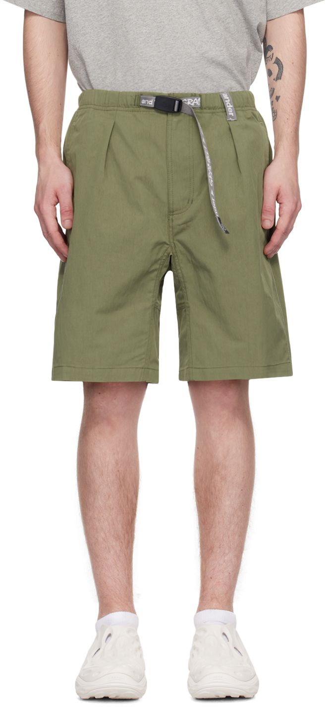 And Wander Green Gramicci Edition Climbing G Shorts In Olive