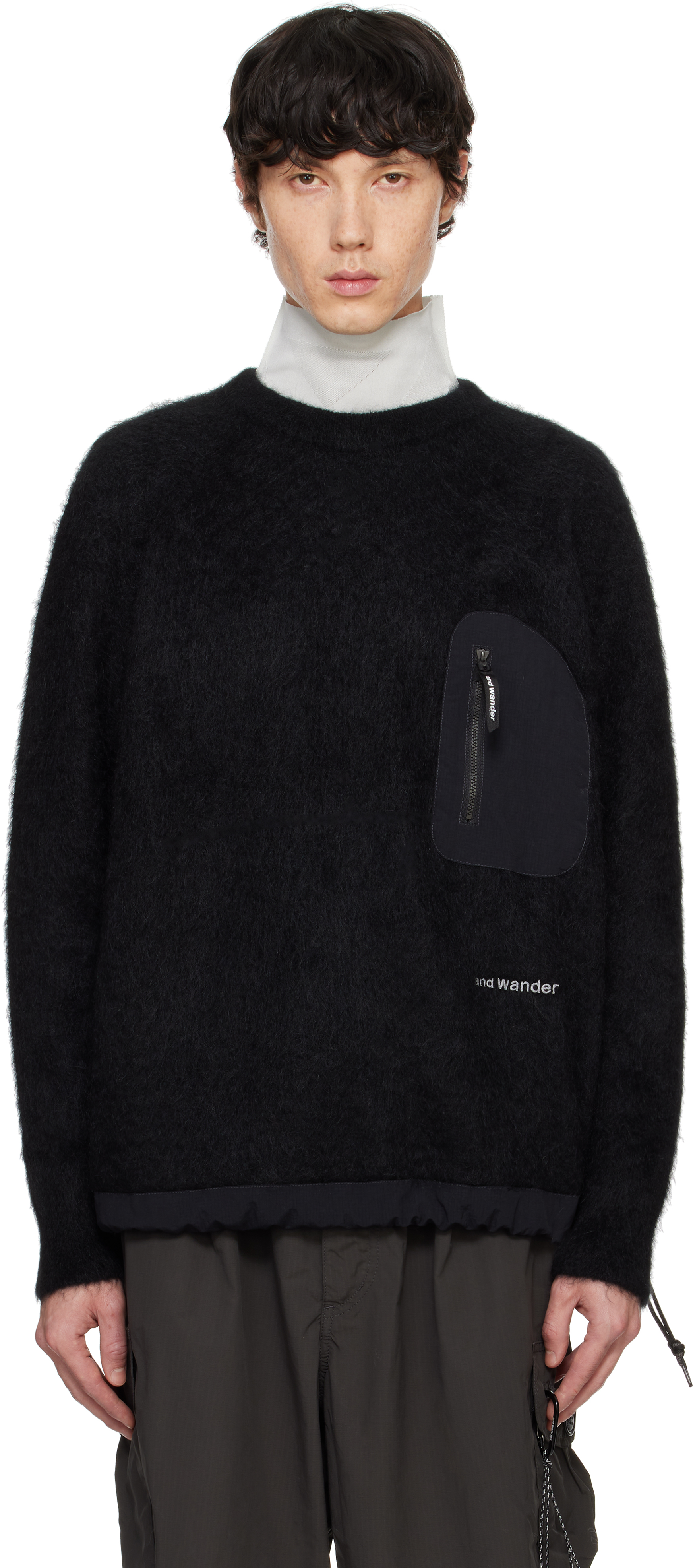 and Wander ブラック フリース セーター And Wander メンズ ニット & スウェット | SSENSE 日本