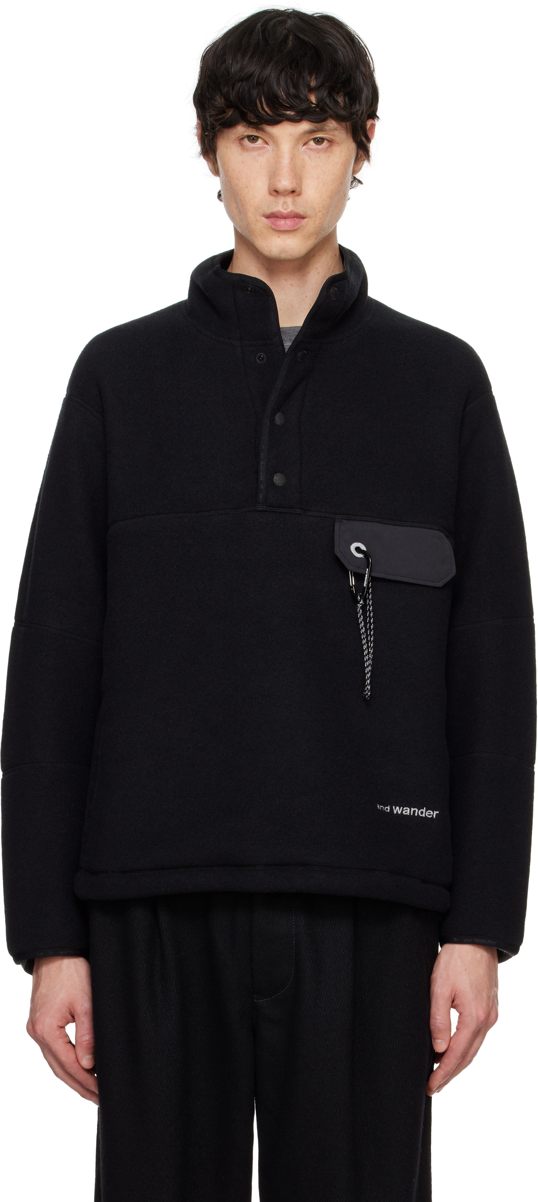 Black Wool Fleece Sweatshirt