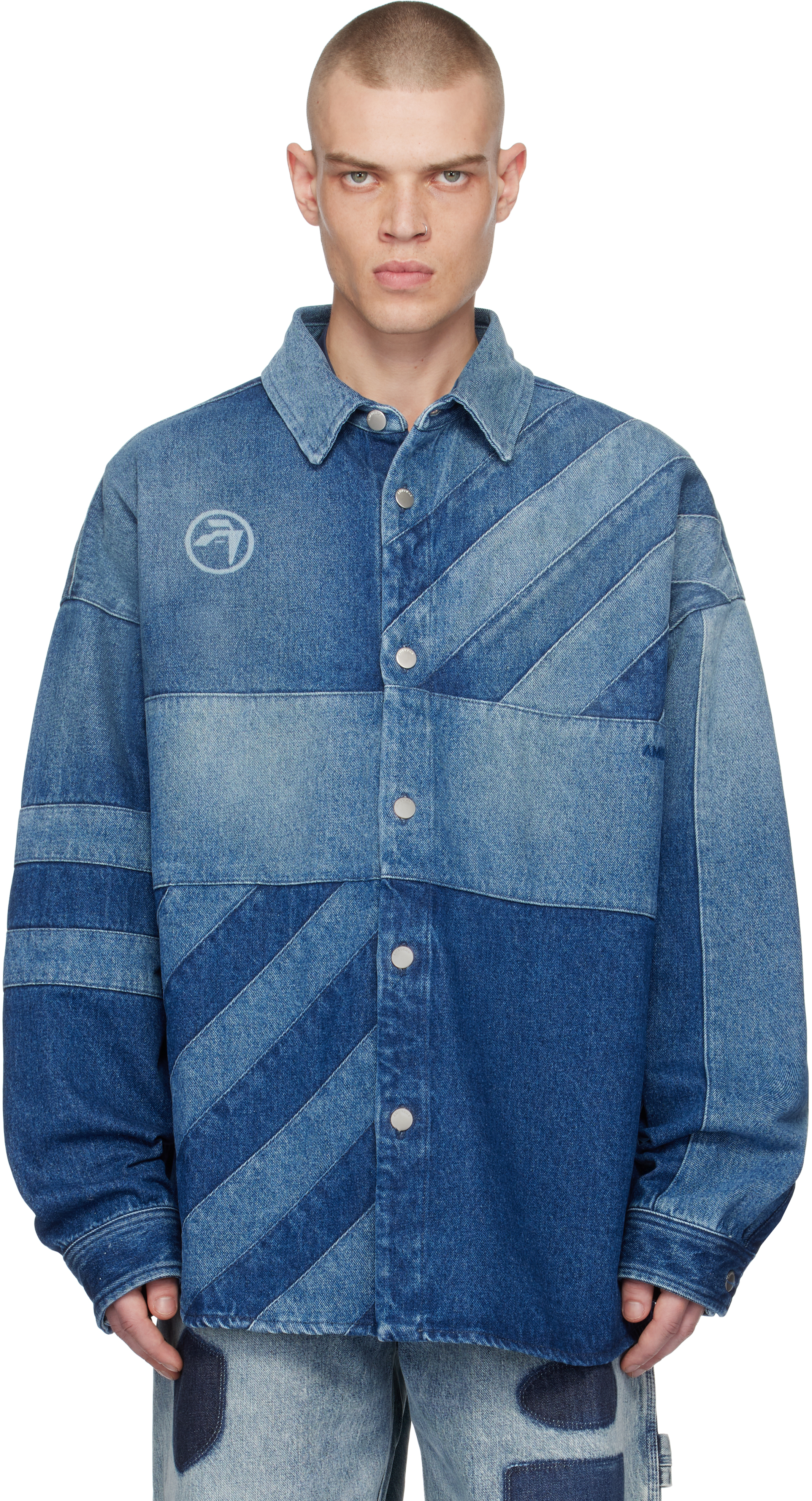 Indigo Patchwork Denim Jacket