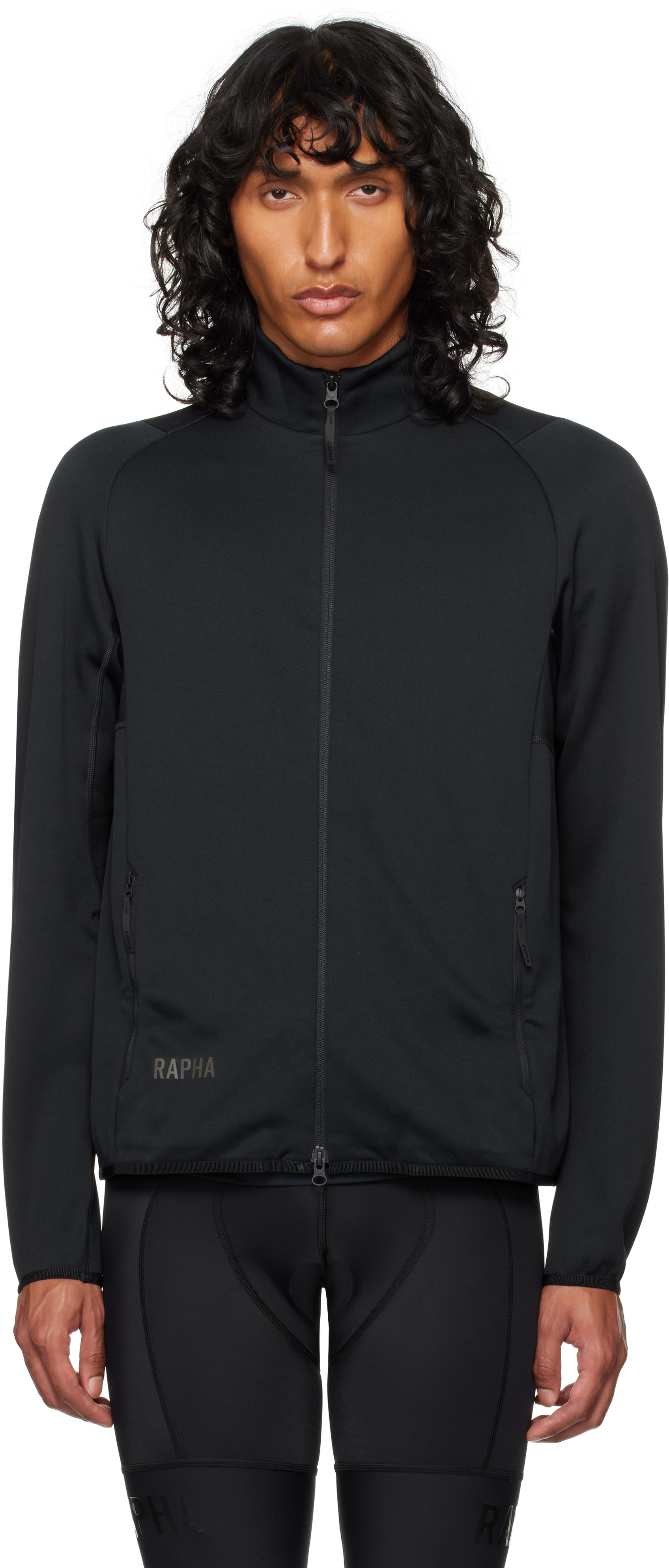 Black Insulated Long Sleeve Jersey Jacket