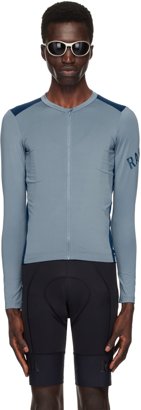 Shop Rapha Blue Lightweight Long Sleeve T-shirt In Bop Dusted Blue/jewe