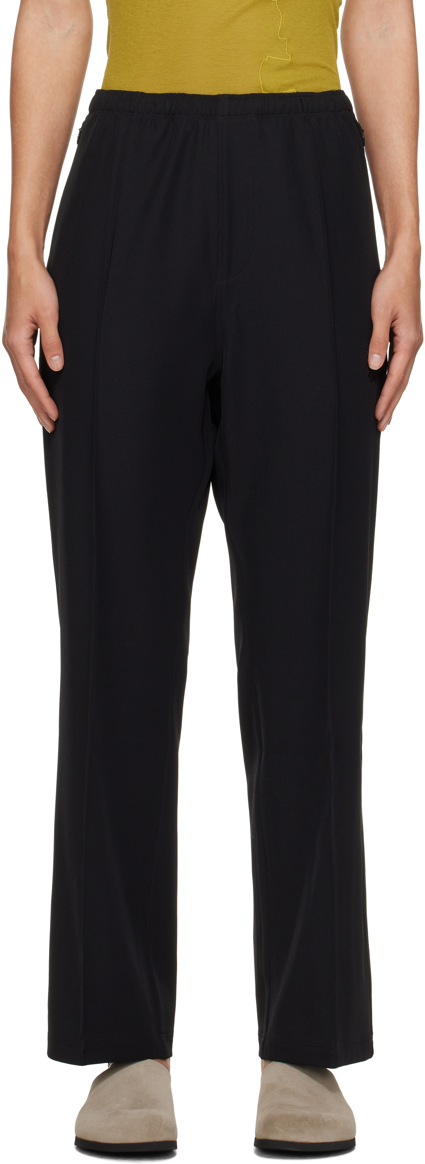 Shop Needles Black W.u. Straight Trousers In D-black